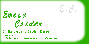 emese csider business card